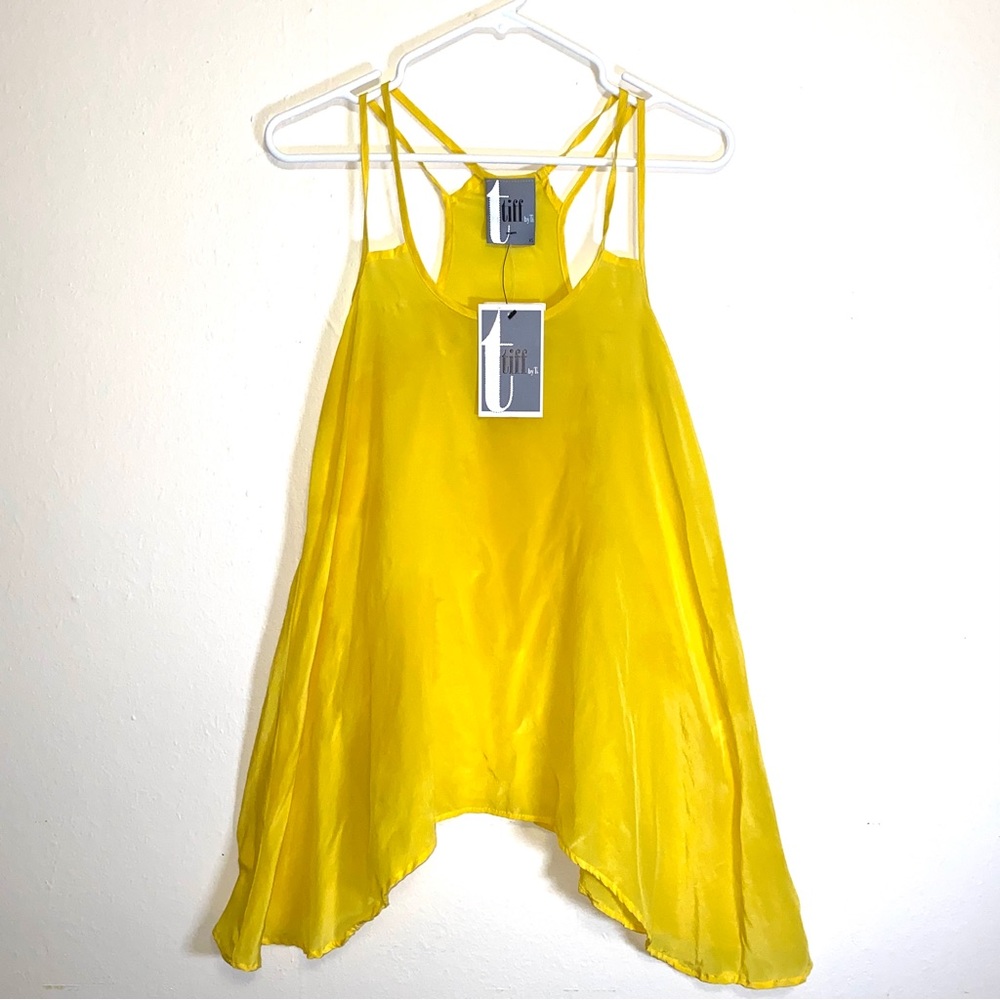 Bright Yellow Silk Tank Top